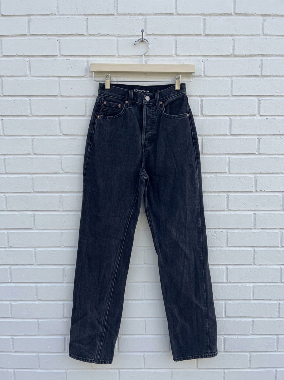 Denim Forum Aritzia The Joni High Rise Loose 30L Jeans Size 24 Black
